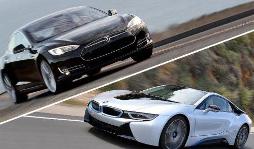 Tesla S P85+ и BMW i8